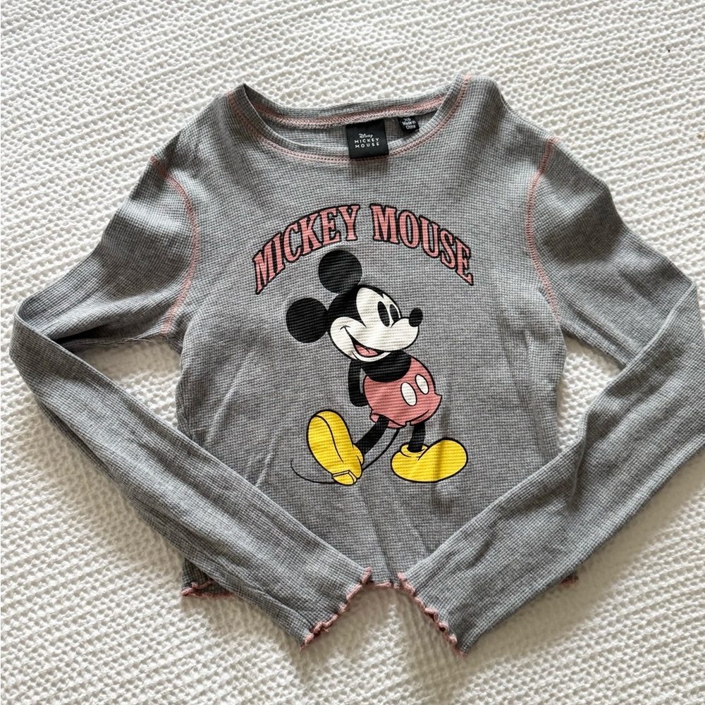 Disney Mickey Mouse Thermal Ribbed Crop (Size XS)